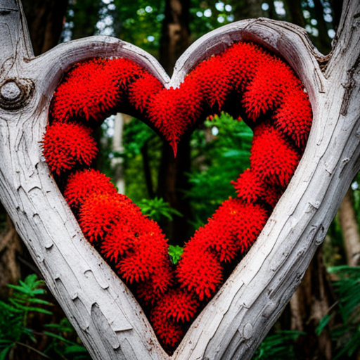 Corazón con ramas de arboles
