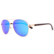 Vickmars CASUAL AZUL gafas de sol de madera lateral