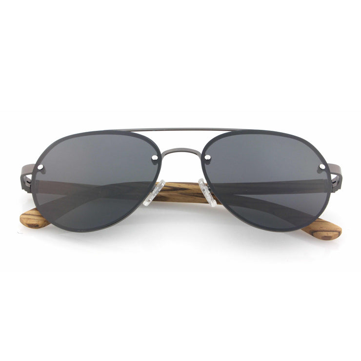 Vickmars FLIGHT NEGRO gafas de sol de madera cerradas