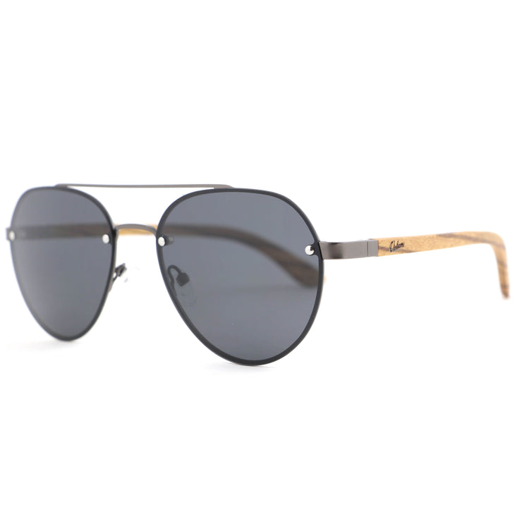 Vickmars FLIGHT NEGRO gafas de sol de madera lateral