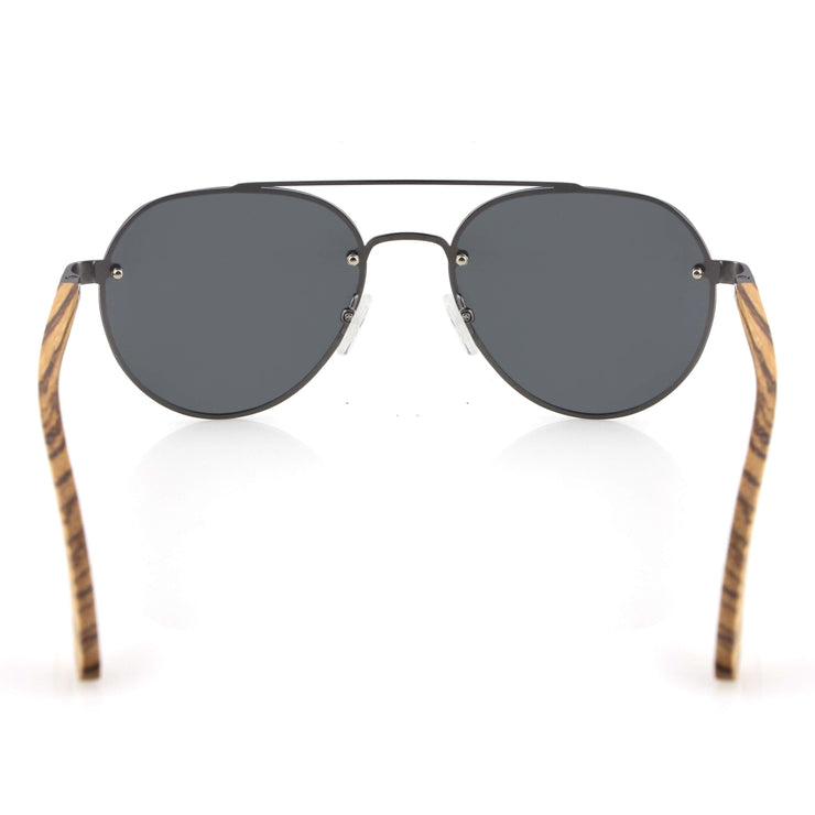 Vickmars FLIGHT NEGRO gafas de sol de madera trasera