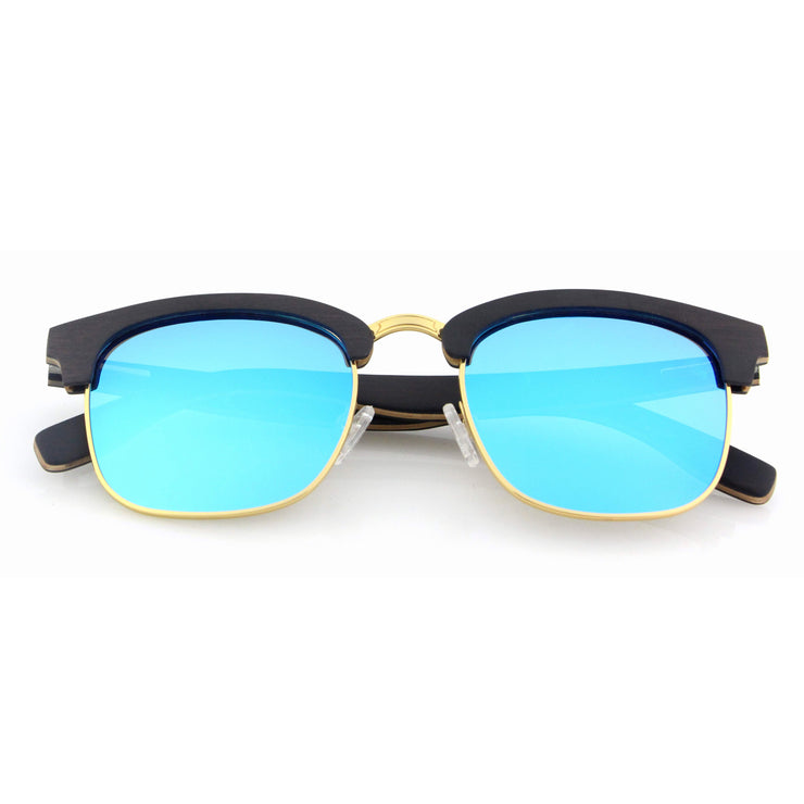 Vickmars HIDE ICE gafas de sol de madera clubmaster cerradas