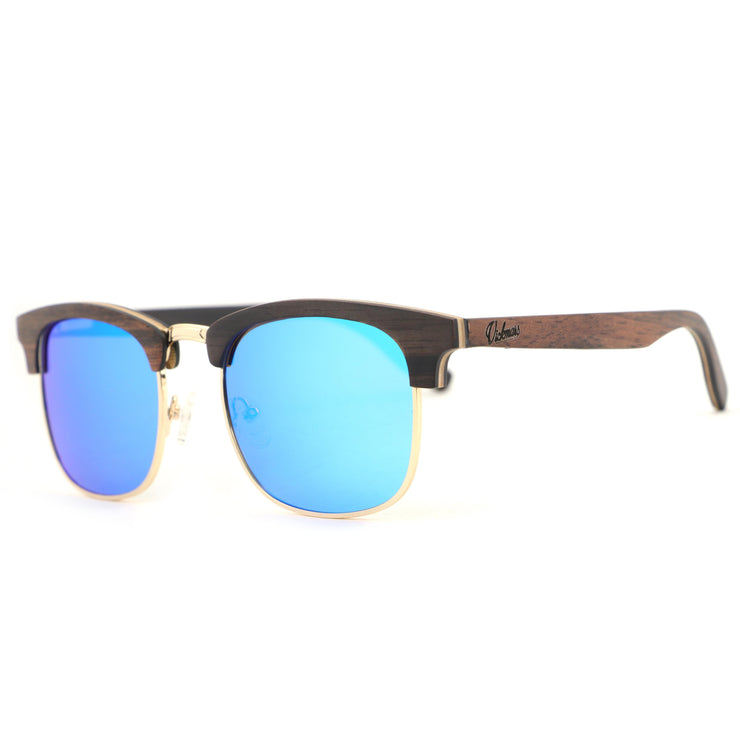 Vickmars HIDE ICE gafas de sol de madera clubmaster lateral
