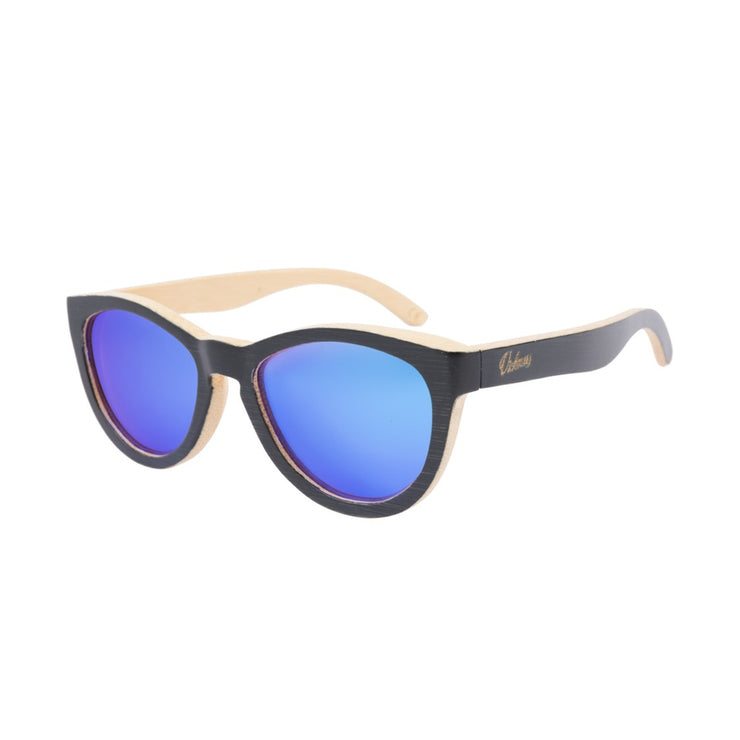 Vickmars ROOT AZUL gafas de sol de madera lateral