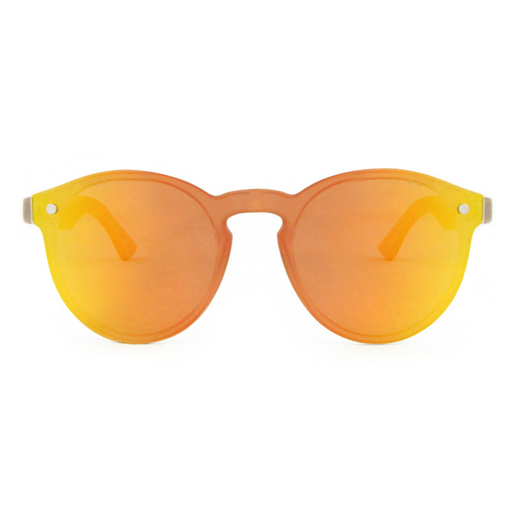Vickmars FULL MIRROR amarillo gafas de madera frontal
