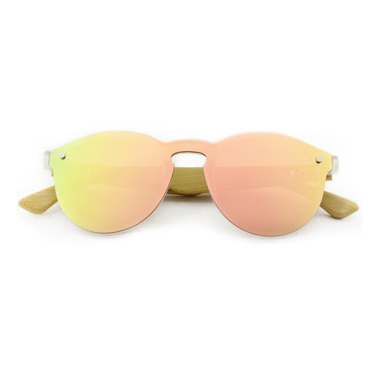 Vickmars FULL MIRROR rosa gafas de madera cerradas