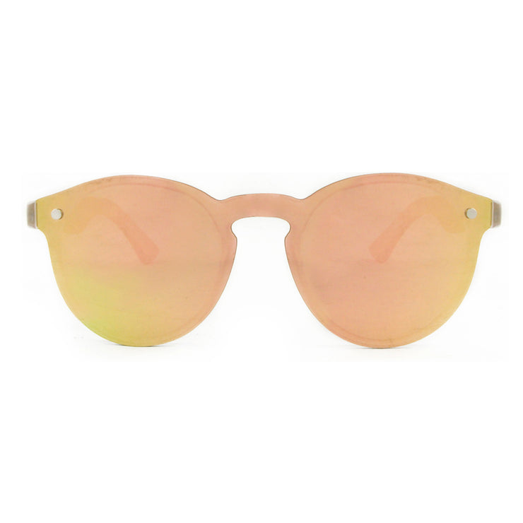 Vickmars FULL MIRROR rosa gafas de madera frontal