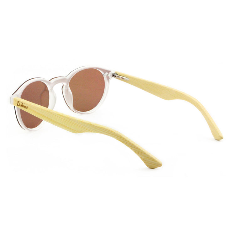 Vickmars FULL MIRROR rosa gafas de madera trasera