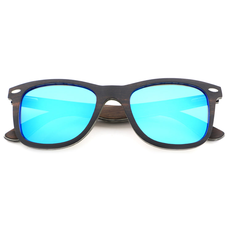 Vickmars O2 azules gafas de sol de madera cerradas