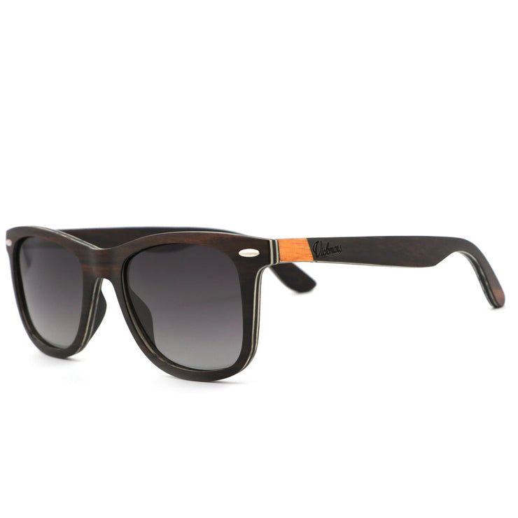 Vickmars O2 negras gafas de sol de madera lateral